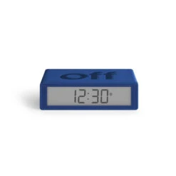 Lexon Flip Classic Alarm Clock In Dark Blue