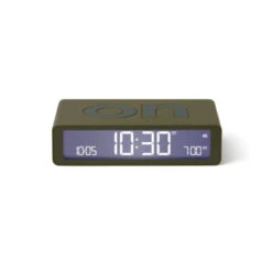 Lexon Flip Classic Alarm Clock In Khaki