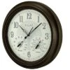 Bulova Clocks Weather Master Outdoor Wall Clock, 18" Diameter, Black