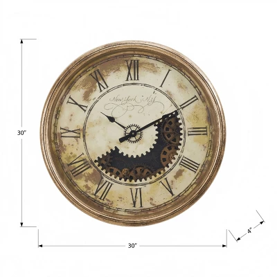 GlasFlength Wall Clocks Non Ticking Clock Digital Wall Clock Silent Vintage Decorative Wall Clocks For Living Room, Gold, 30"*4"*30" 6 GlasFlength Wall Clocks Non Ticking Clock Digital Wall Clock Silent Vintage Decorative Wall Clocks For Living Room, Gold, 30"*4"*30" - Image 4