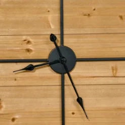 HOMCOM 36 Inch Large Wall Clock, Square Silent Non Ticking Metal Wood Farmhouse Roman Numeral Clocks Decor, Battery Operated, Black And Natural -Smiggle Decor Store GUEST 0b265042 14c5 426c a654 3631726aea80