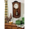Bulova Clocks Cranbrook Wall Mount Analog Wooden Chiming, Brown
