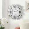 GlasFlength Wall Clocks Mirrored Timepiece Contemporary Decor Accent Piece Simple Elegant Design For Living Room, Silver, 23.6"*23.6"*1.5"
