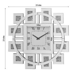 Wall Clock,Mirrored Wall Clock With Faux GemStones Inlay,Roman Numeral Wall Clock,Wall Clocks For Living Room-Cuddlewood -Smiggle Decor Store GUEST 1ef03065 fd7c 4796 8677 b4bb3ef0ce0e