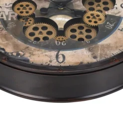 FURNIinspire Wall Clocks Round Gear Mechanism Wall Hanging Clock Living Room Decorative Timepiece Vintage Wall Decor, Brown, 20"*20"*3" -Smiggle Decor Store GUEST 2f5ca2bb 1bc8 4dc2 a8da db07b3dd8877