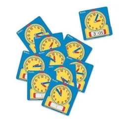Learning Resources Write And Wipe Student Clocks: Plastic Teaching Aid For Kids Ages 5+, Kindergarten Grade, Set Of 10