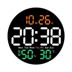 None Digital Wall Clock, 10'' Round Wall Clocks Time Date Week Temperature Humidity Display Electronic Clock Modern Clock Decorative -Smiggle Decor Store GUEST 3de39349 8db0 4ab2 8191 6a4275dd19b1