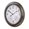 Bulova Clocks Block Island Indoor Outdoor Clock, Silver