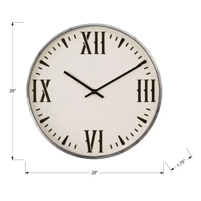 FURNIinspire Wall Clocks 20inch Round Roman Numeral Hanging Clock Modern Decorative Timepiece Bedroom Home Wall Decor, White, 20"*20"*1.75" 4 FURNIinspire Wall Clocks 20inch Round Roman Numeral Hanging Clock Modern Decorative Timepiece Bedroom Home Wall Decor, White, 20"*20"*1.75" - Image 2