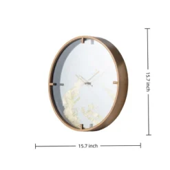 GlasFlength Wall Clocks Minimalist Mirrored Contemporary Elegant Simple Design For Living Room Office Decor, Gold, 15.7"*2.4"*15.7" -Smiggle Decor Store GUEST 4a0e628b 8059 4010 98cc 06d2ac08b4dd