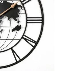 36'' Large Black Metal Wall Clock, Modern Silent World Map Wall Clock With Vintage Numeral,Wall Clocks For Living Room-Cuddlewood -Smiggle Decor Store GUEST 5083b1e5 4974 418f a297 136c78d395ac