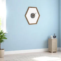 FURNIinspire Decorative Wall Clocks Indoor Silent Wooden Frame Living Room Wall Clock Timepiece For Bed Room, Home Decor, Yellow, 30"*30"*2.25" -Smiggle Decor Store GUEST 5c5e9267 ad42 4cf5 860e 82e75276c518