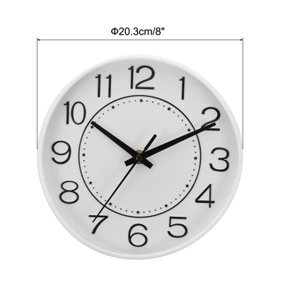 Unique Bargains Decorative Quartz Battery Operated Silent Non-Ticking Round Wall Clocks 8" 3 Unique Bargains Decorative Quartz Battery Operated Silent Non-Ticking Round Wall Clocks 8"