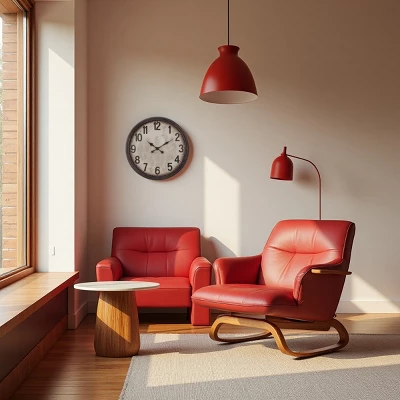 FURNIinspire Wall Clocks Round Decorative Wall Clock Living Room Hanging Clock Modern Timepiece Home Wall Decor, Brown, 20"*20"*2" 5 FURNIinspire Wall Clocks Round Decorative Wall Clock Living Room Hanging Clock Modern Timepiece Home Wall Decor, Brown, 20"*20"*2" - Image 3