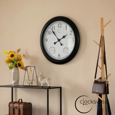 Clockswise Large Outdoor Wall Clock Thermometer Combo, Waterproof Hygrometer Silent Battery Operated Clocks Timepiece Garden Weather Master Station 10 Clockswise Large Outdoor Wall Clock Thermometer Combo, Waterproof Hygrometer Silent Battery Operated Clocks Timepiece Garden Weather Master Station - Image 8