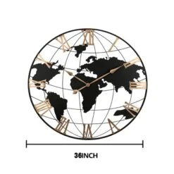 GlasFlength Wall Clocks Decorative World Map Modern Silent Vintage Arabic Numeral Elegant Design For Multiple Rooms, Black, 35.5"*35.5"*35.5" 9 GlasFlength Wall Clocks Decorative World Map Modern Silent Vintage Arabic Numeral Elegant Design For Multiple Rooms, Black, 35.5"*35.5"*35.5" -Smiggle Decor Store GUEST 6549ec76 eafc 4797 b66c 4d64d770c6aa