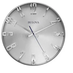 Bulova Clocks Director Wall Clock, Satin Pewter Finish
