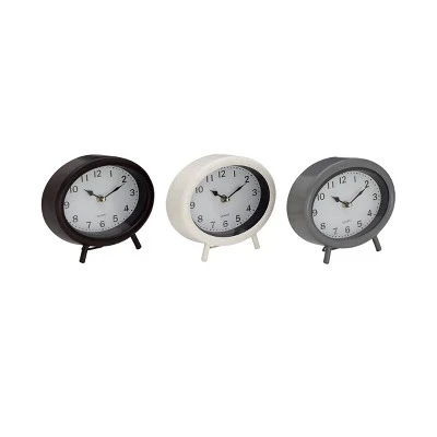Olivia & May Set Of 3 Metal Clocks Black : Silent Iron Table Clocks, Arabic Numerals 5 Olivia & May Set Of 3 Metal Clocks Black : Silent Iron Table Clocks, Arabic Numerals - Image 3