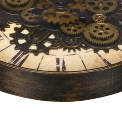 FURNIinspire Wall Clocks Round Gear Mechanism Hanging Clock Living Room Decorative Timepiece Home Vintage Wall Decor, Brown, 20"*20"*2.5" -Smiggle Decor Store GUEST 7709c119 c00d 4d97 a769 b6e51640b437