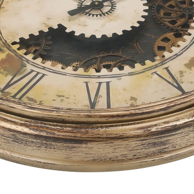 GlasFlength Wall Clocks Non Ticking Clock Digital Wall Clock Silent Vintage Decorative Wall Clocks For Living Room, Gold, 30"*4"*30" 4 GlasFlength Wall Clocks Non Ticking Clock Digital Wall Clock Silent Vintage Decorative Wall Clocks For Living Room, Gold, 30"*4"*30" - Image 2