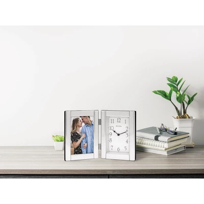 Bulova Clocks Forte II Brushed Aluminum Picture Frame Clock 4 Bulova Clocks Forte II Brushed Aluminum Picture Frame Clock - Image 2