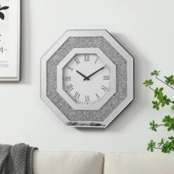 20'' Wall Clock,Octagonal Mirrored Wall Clock With Artificial Gemstone Inlay,Roman Numeral Wall Clock,Wall Clocks For Living Room-Cuddlewood -Smiggle Decor Store GUEST 7af465a7 5333 4450 8bc1 226296318f38