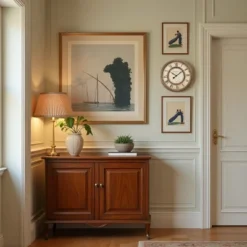 FURNIinspire Wall Clocks Round Roman Numeral Clock Decorative Living Room Hanging Clock Vintage Timepiece Home Decor, Brown, 20"*20"*2" -Smiggle Decor Store GUEST 7beb3294 5362 419b 8716 79985dcff585