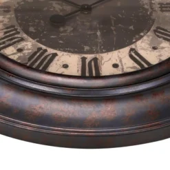 FURNIinspire Wall Clocks 30inch Modern Round Wall Clock Decorative Living Room Vintage Wall Decor For Bedroom, Metal Frame, Brown, 30"*30"*2" -Smiggle Decor Store GUEST 8c4be5e8 94d9 4b61 8551 756e01af1e8e