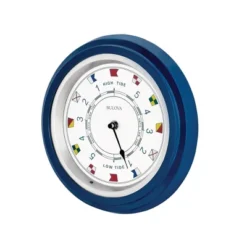 Bulova Clocks Tide Light Navy Gloss Finish 10" Diameter Clock, Iluminated Dial