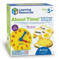 Learning Resources About Time! Group Activity Set, Classroom Set, 6 Write & Wipe Clocks