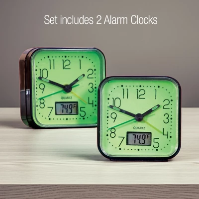 Collections Etc Glow In The Dark Alarm Clocks - 2 Pc Green 7 Collections Etc Glow In The Dark Alarm Clocks - 2 Pc Green - Image 5