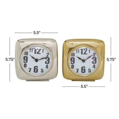 Set Of 2 Aluminum Clocks - Olivia & May 8 Set Of 2 Aluminum Clocks - Olivia & May - Image 6