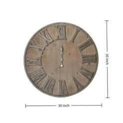 GlasFlength Wall Clocks Adelaide Elegant Simple Design Practical Farmhouse Mixed Material For Modern Living Spaces, Brown, 30"*1.6"*30" -Smiggle Decor Store GUEST aadc55b7 3e90 47f3 b503 4efb68776c5e