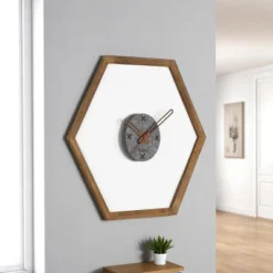 FURNIinspire Decorative Wall Clocks Indoor Silent Wooden Frame Living Room Wall Clock Timepiece For Bed Room, Home Decor, Brown, 30"*30"*2.25" -Smiggle Decor Store GUEST b5e15169 b2e6 4293 a8d2 22cadd61d558
