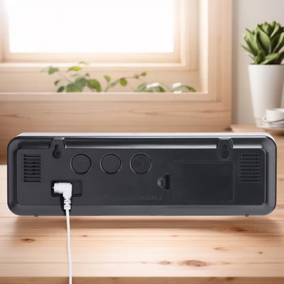 REGALWOVEN 2 Pcs Digital Plastic Temperature Display Large Silent Non-Ticking Wall Clocks 7 REGALWOVEN 2 Pcs Digital Plastic Temperature Display Large Silent Non-Ticking Wall Clocks - Image 5