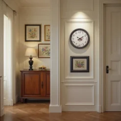 FURNIinspire Wall Clocks 20inch Round Aged Wall Clock Living Room Vintage Timepiece Hanging Clock Home Decor For Bedroom, Brown, 20"*20"*2.25" -Smiggle Decor Store GUEST bca3267c 7f80 4a9f aaba 966536996441