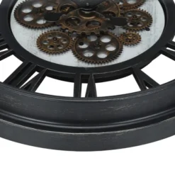 FURNIinspire Wall Clocks 20inch Gear Mechanism Round Wall Clock Metal Decorative Hanging Clock Decorative Timepiece, Black, 20"*20"*2.75" -Smiggle Decor Store GUEST c0ab92aa d464 4fc4 ba15 bb1dcff37509