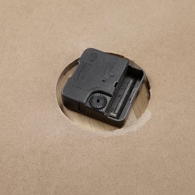 GlasFlength Wall Clocks Rustic Wood Timepiece Roman Numeral Elegant Simple Design For Modern Living Spaces, Beige, 23.6"*1.77"*23.6" 4 GlasFlength Wall Clocks Rustic Wood Timepiece Roman Numeral Elegant Simple Design For Modern Living Spaces, Beige, 23.6"*1.77"*23.6" - Image 3