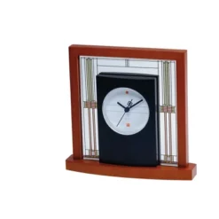 Bulova Clocks Frank Lloyd Wright Willits Table Clock, Light Cherry