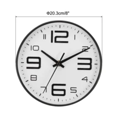 Unique Bargains Decorative Quartz Battery Operated Silent Non-Ticking Wall Clocks 8"