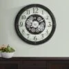 GlasFlength Wall Clocks Non Ticking Clock Digital Wall Clock Silent Simple Decorative Wall Clocks For Living Room, Brown, 30"*3.25"*30"