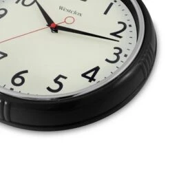 12" Wall Clock With High Bezel Black - Westclox Wall Clocks - Westclox