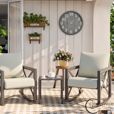 Clockswise Large Outdoor Wall Clock Thermometer Combo, Waterproof Hygrometer Silent Battery Operated Clocks Timepiece Garden Weather Master Station 12 Clockswise Large Outdoor Wall Clock Thermometer Combo, Waterproof Hygrometer Silent Battery Operated Clocks Timepiece Garden Weather Master Station - Image 10