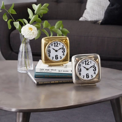 Set Of 2 Aluminum Clocks - Olivia & May 3 Set Of 2 Aluminum Clocks - Olivia & May