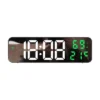 None Plastic Led Digital Alarm Clock, Digital Desk Clocks With USB Charger, Adjustable Alarm Volume Humidity & Temperature Detect Digital Bedside Clock