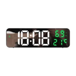 None Plastic Led Digital Alarm Clock, Digital Desk Clocks With USB Charger, Adjustable Alarm Volume Humidity & Temperature Detect Digital Bedside Clock