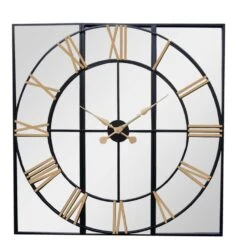 Hill Interiors Brooklyn Mirrored Wall Clock – Black And Gold