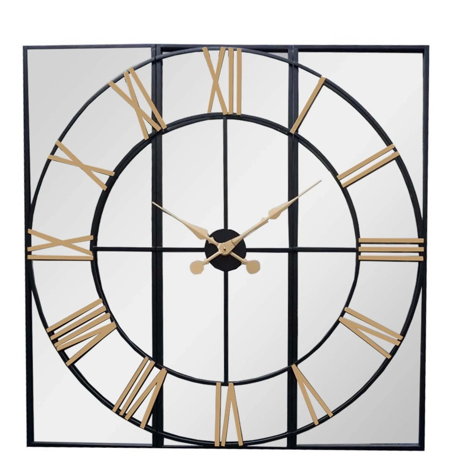 Hill Interiors Brooklyn Mirrored Wall Clock – Black And Gold 3 Hill Interiors Brooklyn Mirrored Wall Clock – Black And Gold